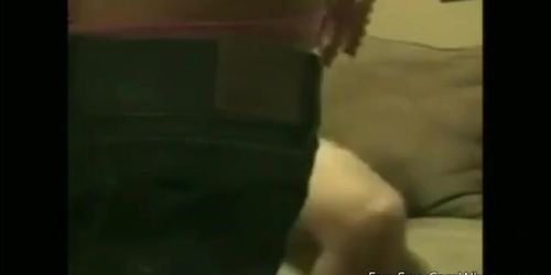 Couple blow and fucks on couch on webcam