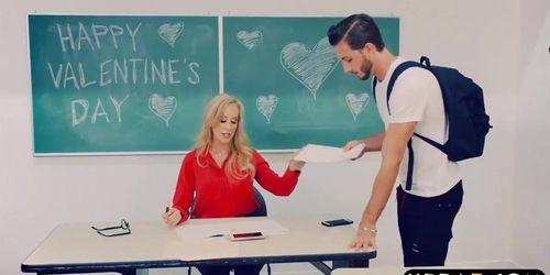 Mature teacher Brandi Love gets with a young student
