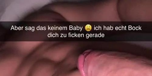 18 year old gf cheats on her boyfriend on snapchat and gets cum covered cuckold sexting