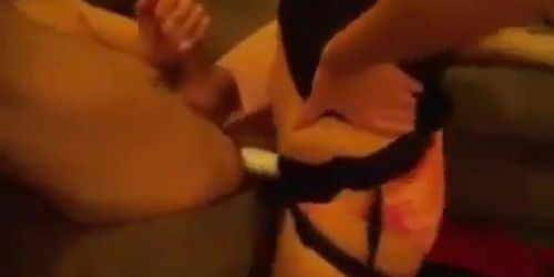 Male Strapped By Girlfriend 8