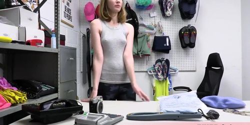 Flat chested teen shoplifter first anal