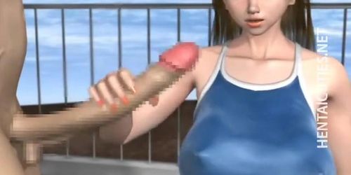 3D hentai whore take cock at poolside