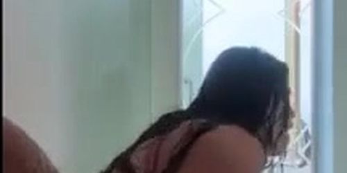 Latina curvy is fucked rough at the bathroom