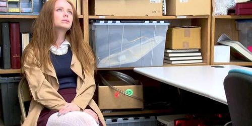 Sexy Redheaded Shoplifter Ella Hughes Gets Her Big British Ass Punished