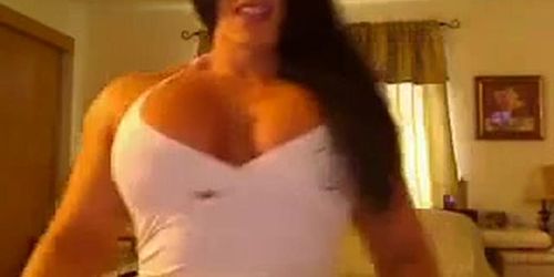 Female Bodybuilder Flexing And Flashing