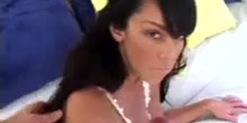 Sweet ebony teen goes naughty sucking a huge white bone in this POV