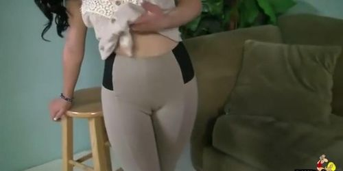 First some cameltoe before the blowjob