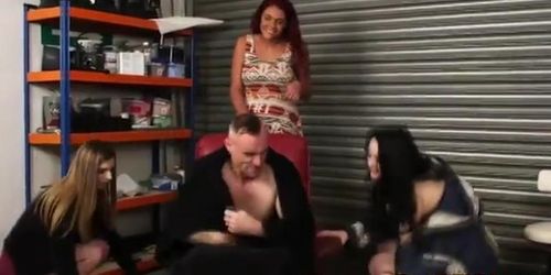cfnm blowjob by three girls