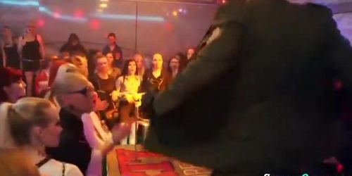 Cfnm babes give blowjobs