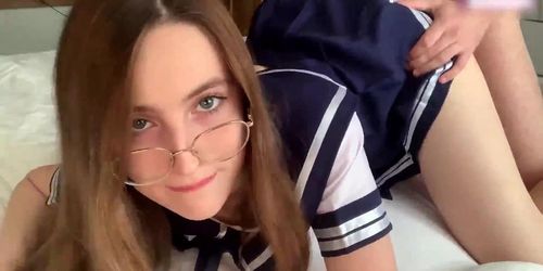 Brunette girl fucked in a sailor suit