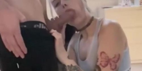 Goth Girl Deepthroat Blowjob