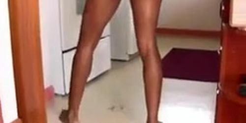 Ebony Naked Cleaning Thin 1