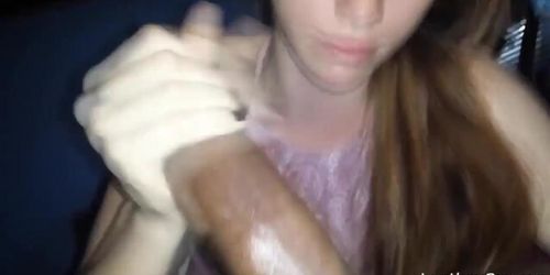 White teen sucking BBC