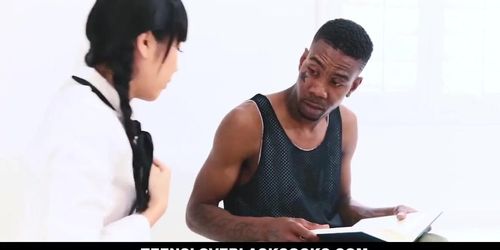 Japanese Tutor get black cock