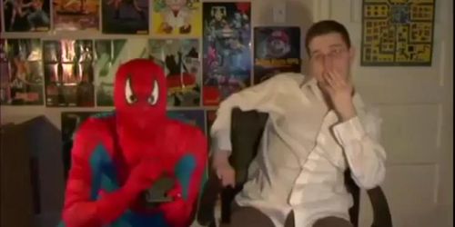 SPIDER MAN FUCKS NERDY LITTLE TWINK (Naughty James)