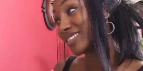 Skinny Ebony Ripped Open