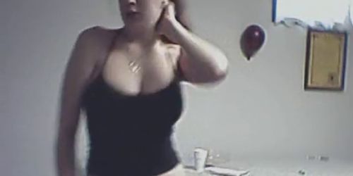 Busty ex-girlfriend webcam strip