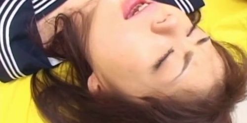 Horny asian schoolgirl in threesome porn part5 - video 1