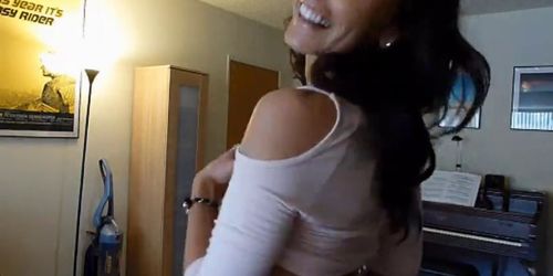Chanel strips out of her sexy white top