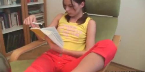 Ivana takes a sweet break while studying
