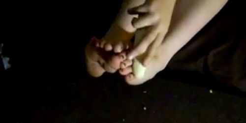 Licking Banana off Smelly Toes