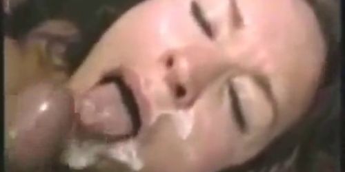 Huge cum load an wife face
