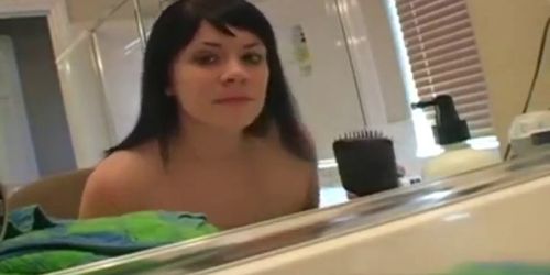 Hottie teen emo in the bathroom fixing part2 - video 3