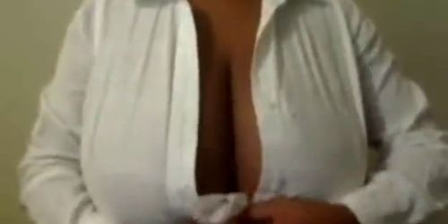 Busty black babe toying her asshole