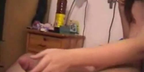Curvy girlfriend gives a BJ
