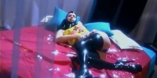 Lesbian slave in latex gets punished by her mistress