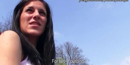 European amateur Aneta gets convinced to have sex in public