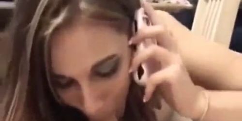 Girl Fucks while on the phone