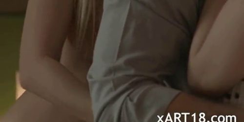 Two blonde princesses copulated together - video 2