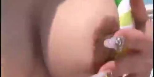 Japanese Bikini Girl Masturbating And Blowjob