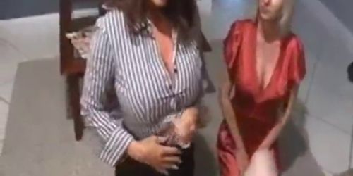 Cum in Busty MILF's mouth-2 Ladies