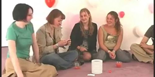 Cute teens play truth or dare