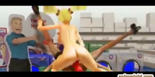 3D hentai hot strapon fucking