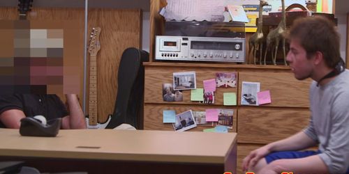 Gaystraight pawnshop amateur sucked for cash