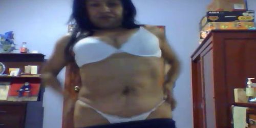 My Friends Hot Mexican Mom Dances and Gets Naked on Skype