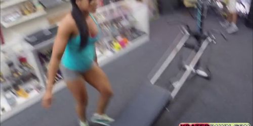 Gym Instructor gets her clean fat pussy fucked hard