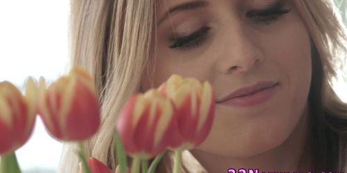 Blonde babe rides lover - video 1