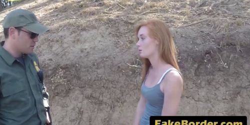 Freckled Young Redhead Alex Tanner Is Having Hard Sex By The Border