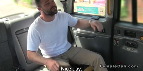 Hot inked cab driver rides clients cock