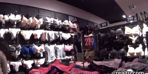 Glamorous czech cutie gets seduced in the supermarket and reamed in pov