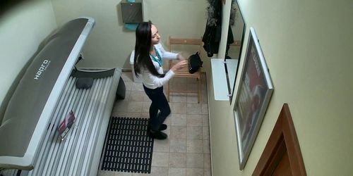 CZECHSOLARIUM - Sexy Brunette Babe Caught in Public Solairum