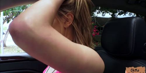 Alluring Kendall Kross offers a stranger a blowjob