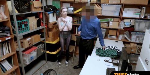 A virgin teenie gets fucked because of shoplifting