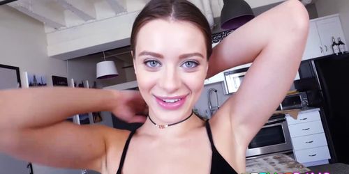 TEENIE BANG - Young Lana Rhoades pounded hard after blowjob