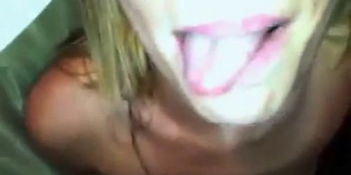 Sexy white girl sucks BBC and takes the black guys cum