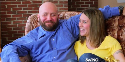 Two young swingers want to try new sex positions in the Red Orgy Room